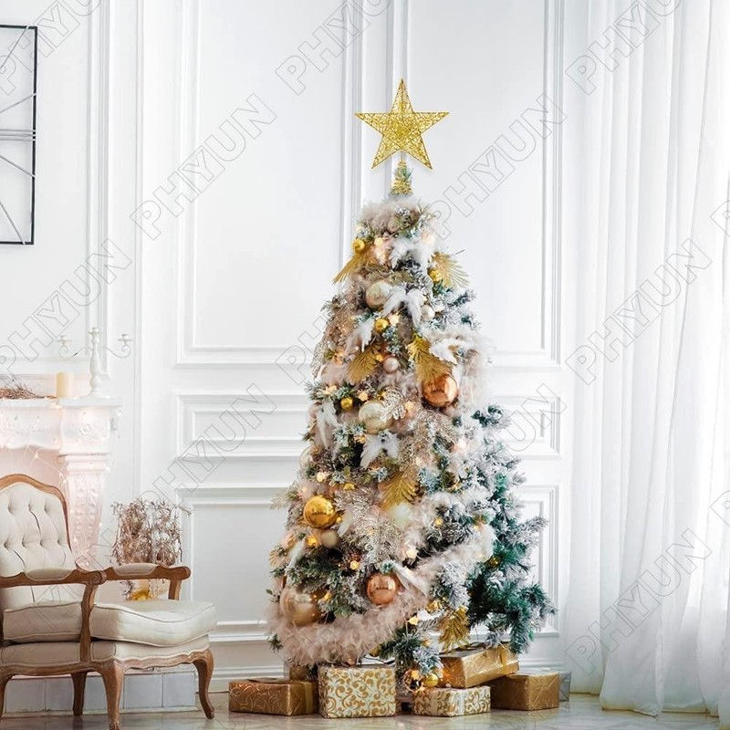 Christmas Tree Topper Star Decorations Topper Ornaments Indoor Decor 15cm*20cm gallery