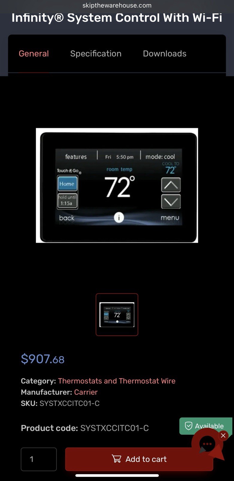 Carrier Infinity System Control With Wi-Fi thermostat gallery