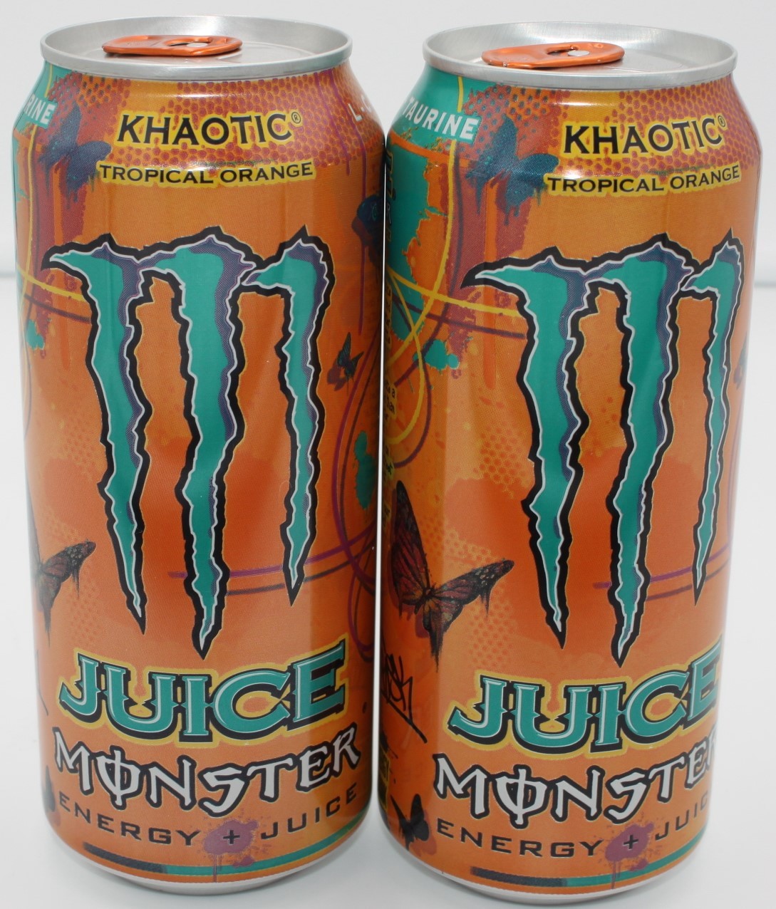 Monster Juice (2-Pack) Khaotic Tropical Orange Energy Drink (2) 16 oz Cans NEW gallery