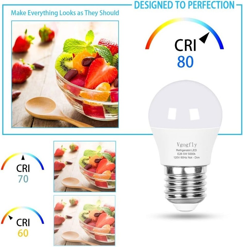 2-Pack Waterproof LED Refrigerator Light Bulbs 5W - Energy Saving E26 A15 Design gallery