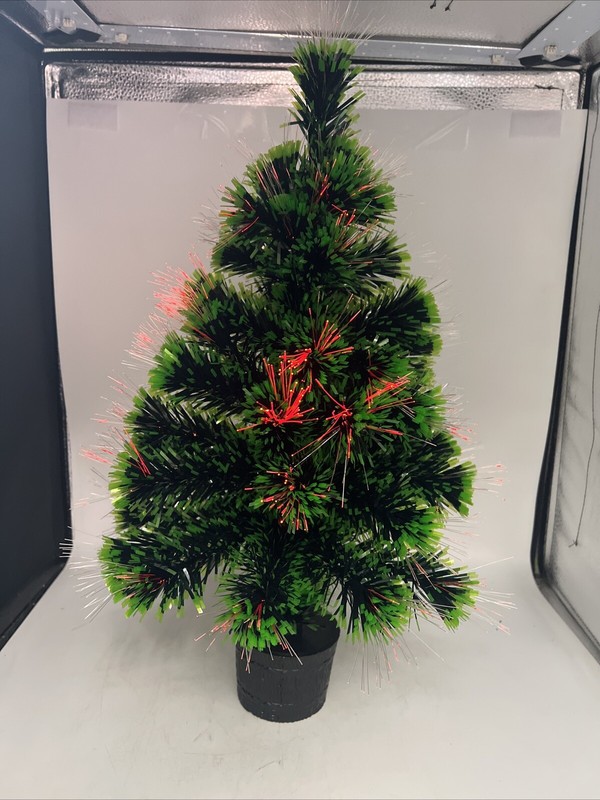 Fiber Optic Christmas Tree 22” Continuous Color Blinking Lights Battery Operated gallery