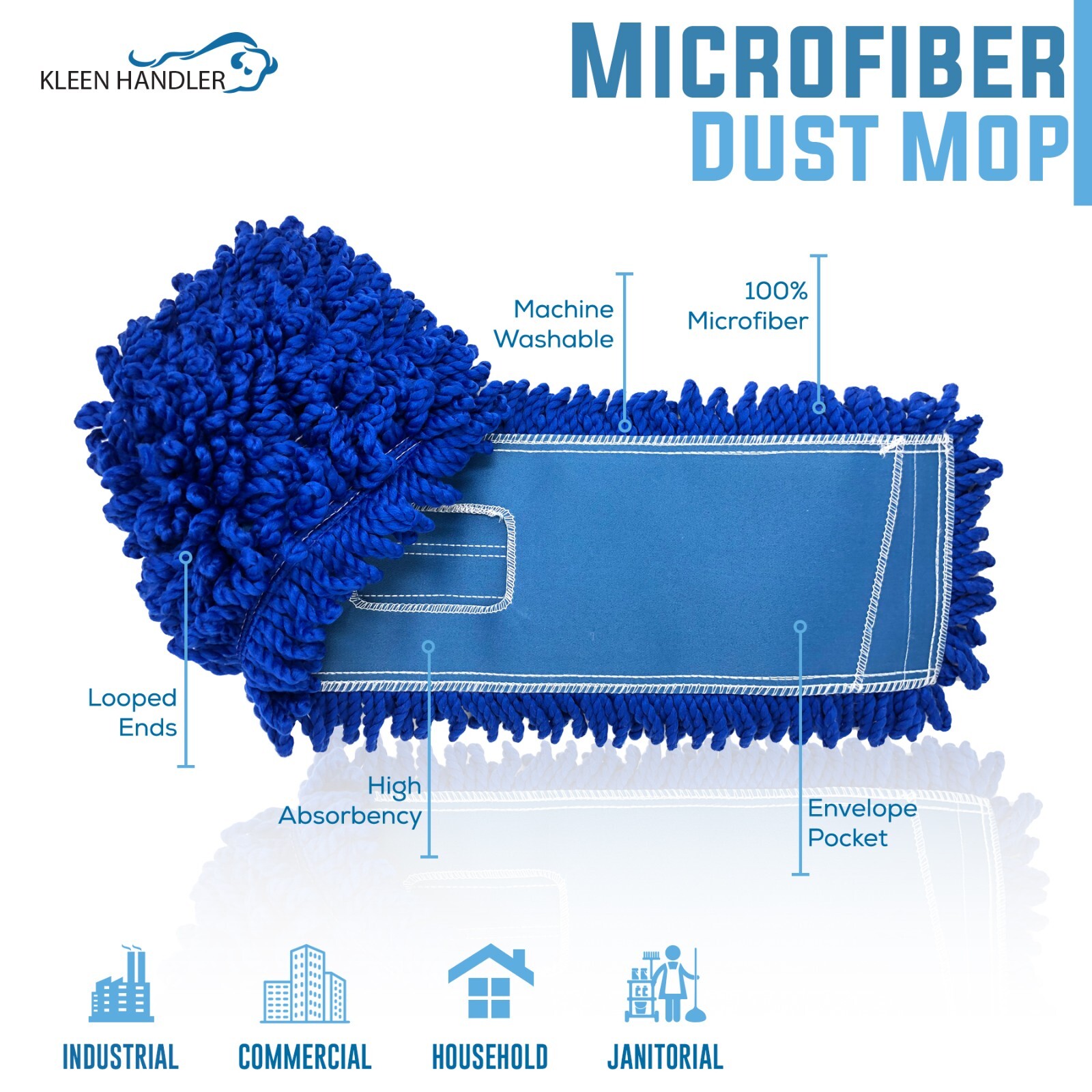 Microfiber Dust Mop Replacement Head, Washable Commercial Heavy Duty Mop Refills gallery