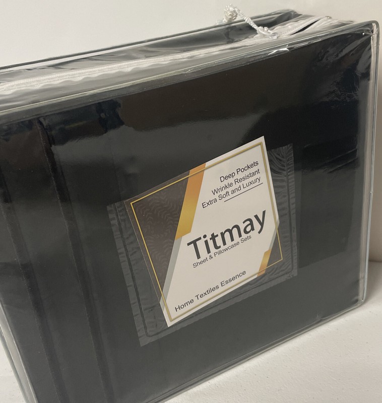 4 pc TITMAY Microfiber Bed Sheet Set FULL 81x96" Deep Pocket Soft BLACK Bedding gallery