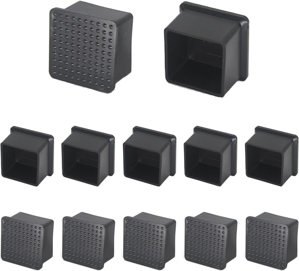 12Pcs 2"X2" (50Mmx50Mm) Square Rubber Chair Leg Tips Caps, Table Leg Covers, Flo gallery