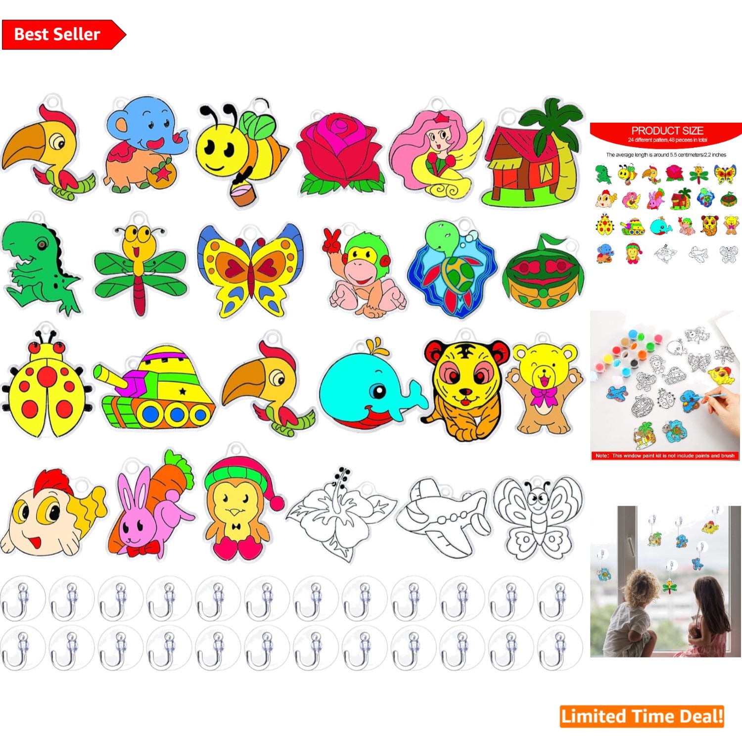 Summer Fun 48 Pcs Suncatcher Kits - Colorful DIY Crafts for All Seasons gallery