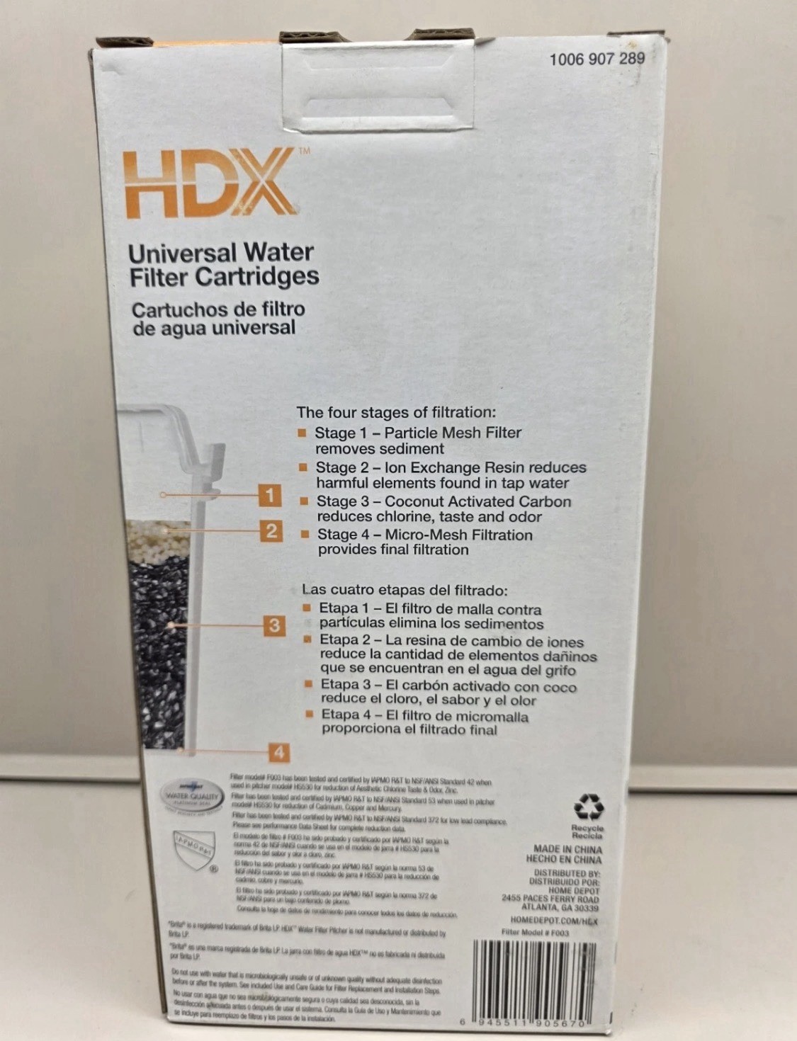 NEW HDX Water Pitcher Universal Replacment Water Filter Cartridges 8-Pack gallery