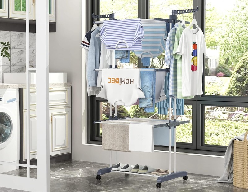 Clothes Drying Rack, Oversized 4-Tier(67.7" High) Foldable Stainless Steel gallery