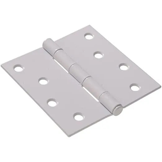 Hillman 4" White Square Corner Residential Door Hinge w/Removable Pin gallery