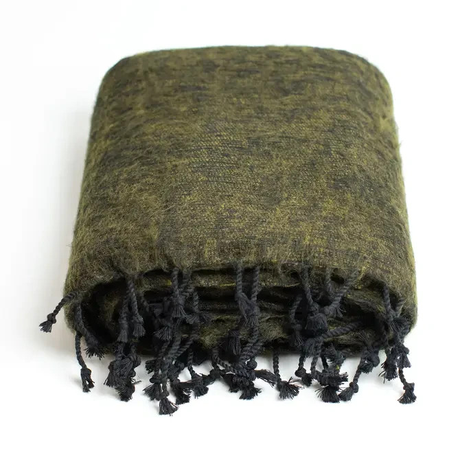 Extra Soft High Quality Yak Wool Travel Blanket Throw Handwoven Nepal 48" x 96" gallery