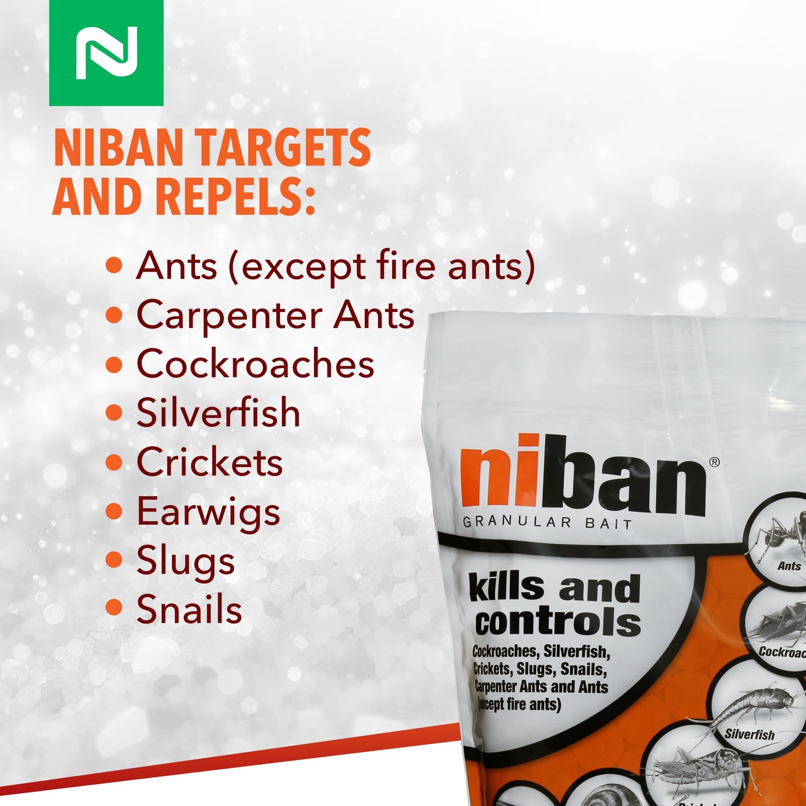 Granular Bait Weather Resistant Boric Acid 10 lbs Indoor Outdoor Nisus Niban gallery