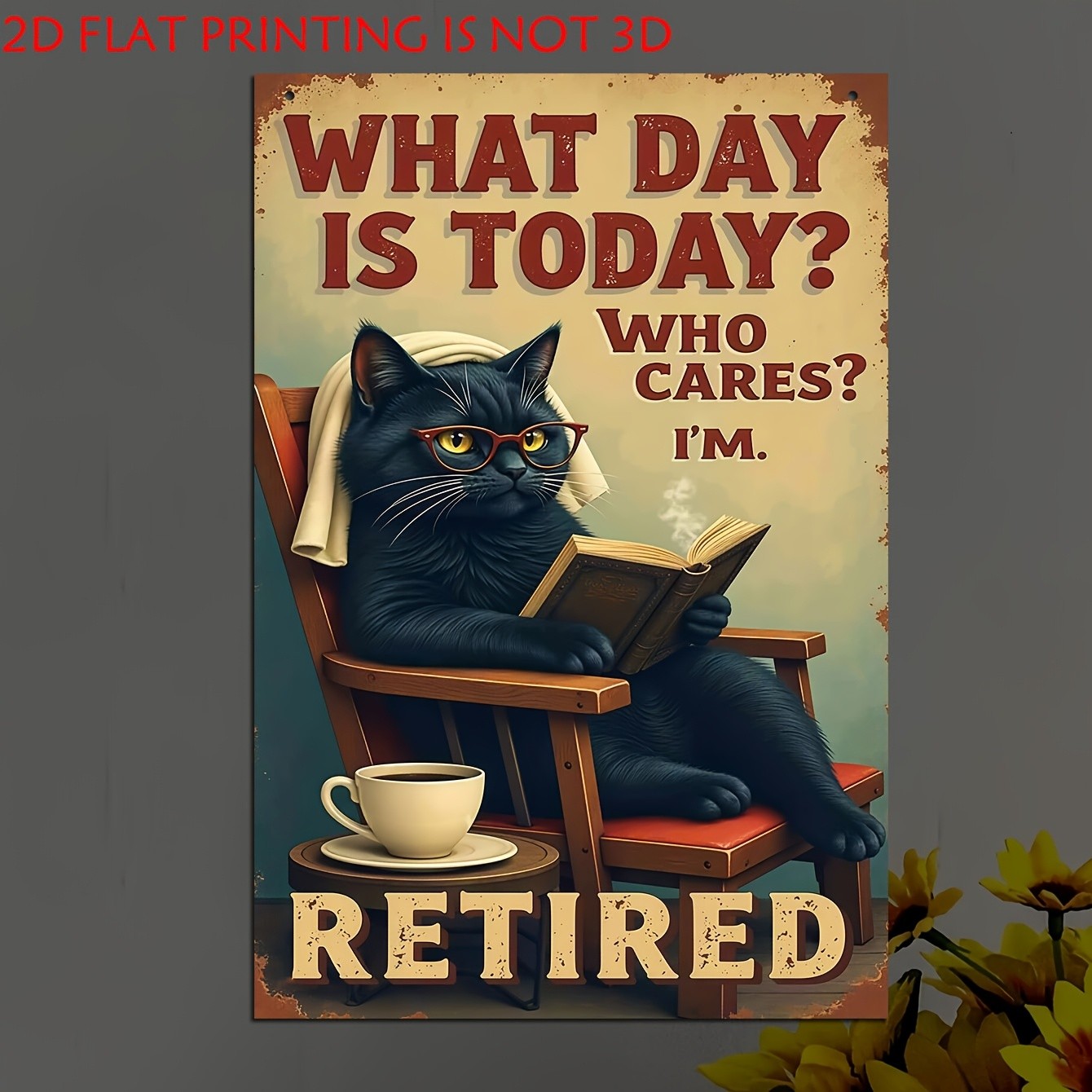 Retired Cat Sign Aluminum Sign 8x12 Rustic Plaque Wall Decor Gift gallery
