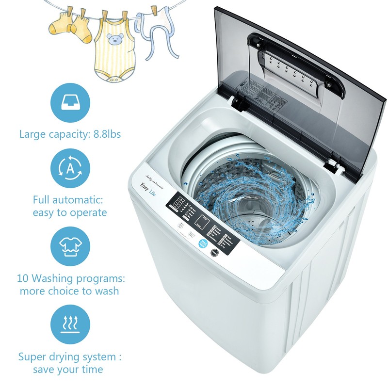 Full-Automatic Washing Machine Portable Compact Laundry Washer Spin 8.8 lbs gallery