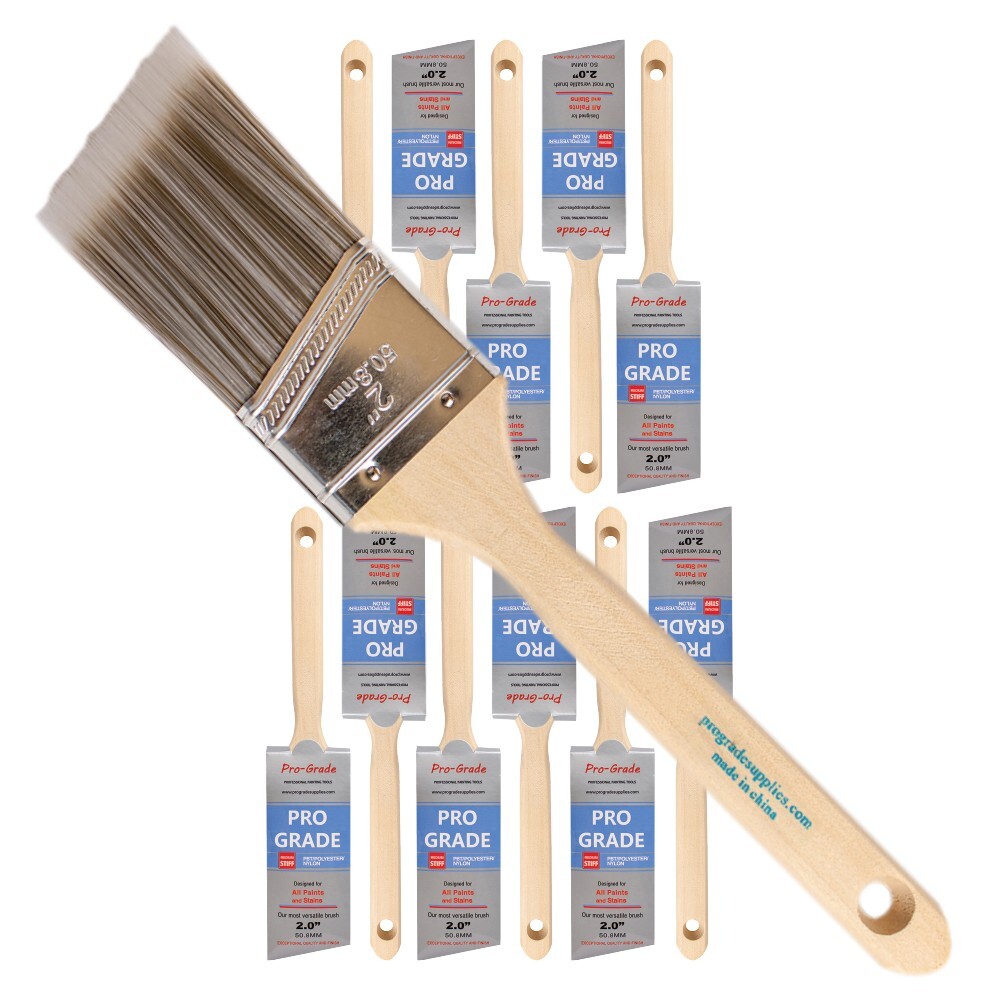 12PK 2" Angle House Wall,Trim Paint Brush Set Home Exterior or Interior Brushes gallery