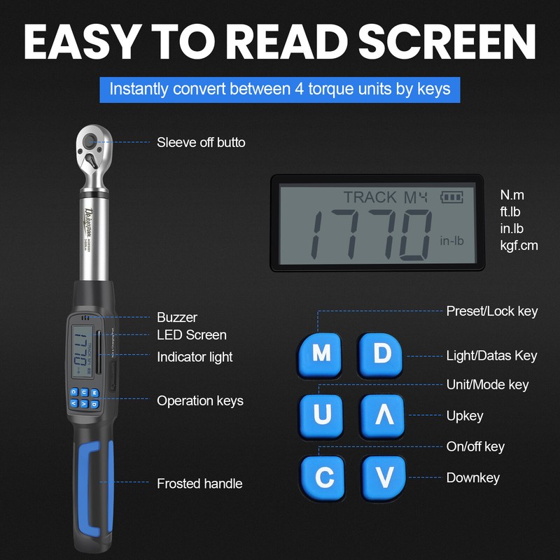 ✅Torque Wrench Adjustable Digital/Mechanical Torque Wrench 1/2'' 3/8" 1/4''Drive gallery