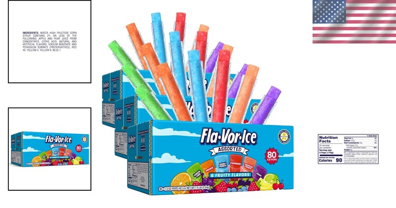 Popsicle Variety Pack 80 Count Assorted Flavors Fat Free Gluten Free Treats gallery