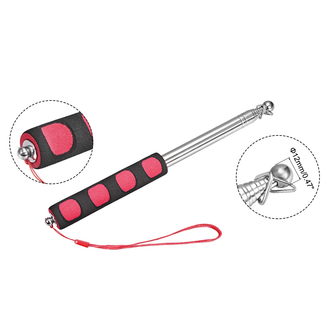 3.28FT/1M, Handheld Flagpoles,Sponge Handle Guide Flag Pole,Red gallery