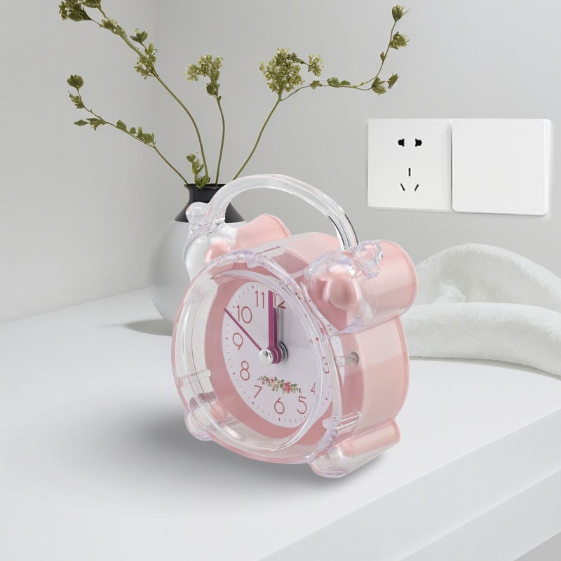 Portable Transparent Alarm Clock Silent Running Night Light and Alarm Sound gallery