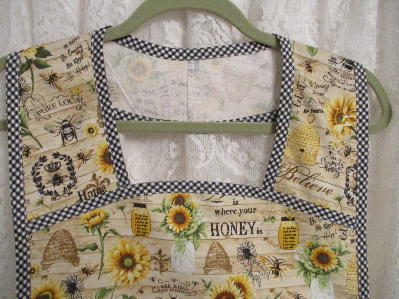 HANDMADE BIB APRON HONEY BEES gallery
