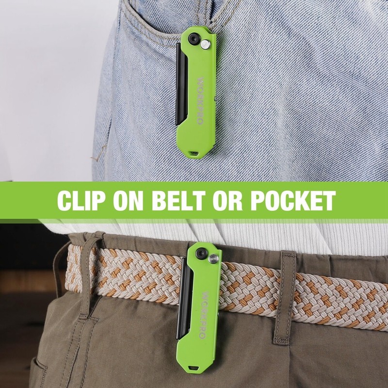 WORKPRO Mini Folding Utility Knife Box Cutter Quick Change Blade EDC Razor Knife gallery