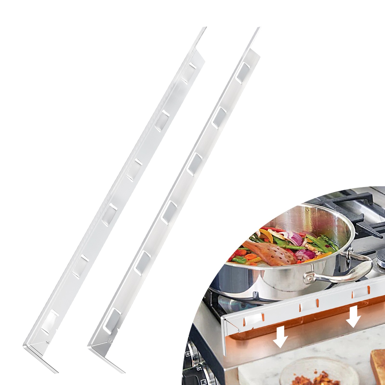 Kitchen Stove Counter Gap Cover - Stove Gap Filler 23.62in Length Silver gallery