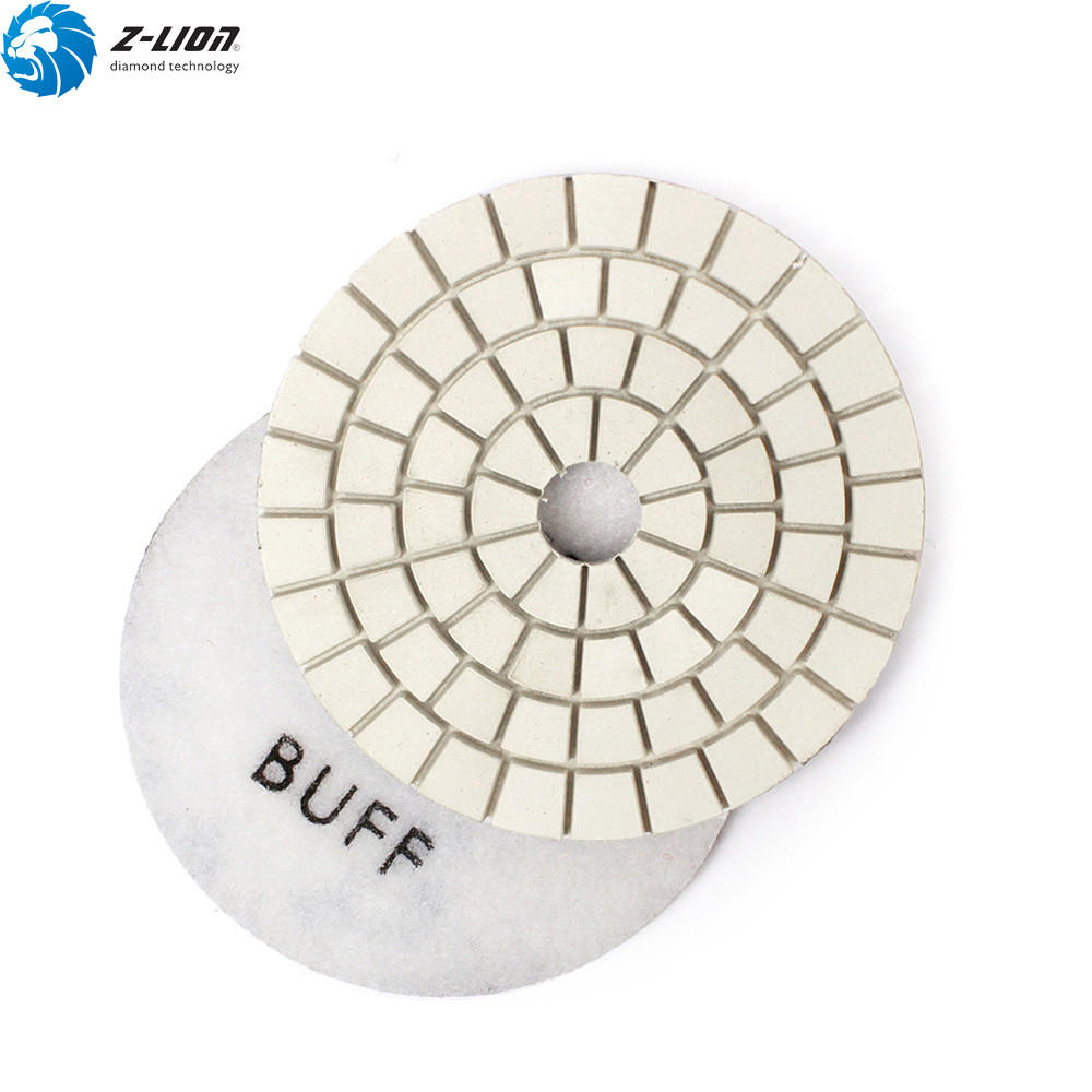 2Pcs 4” BUFF Diamond Polishing Pads Grinding Pads Dry for Granite Stone Polisher