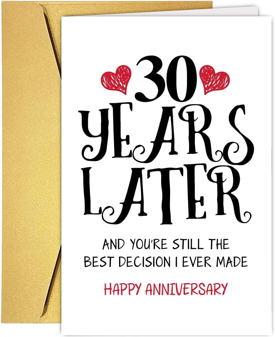 Romantic 30 Years Anniversary Card for Husband Wife, Sweet 30th Wedding Annivers gallery