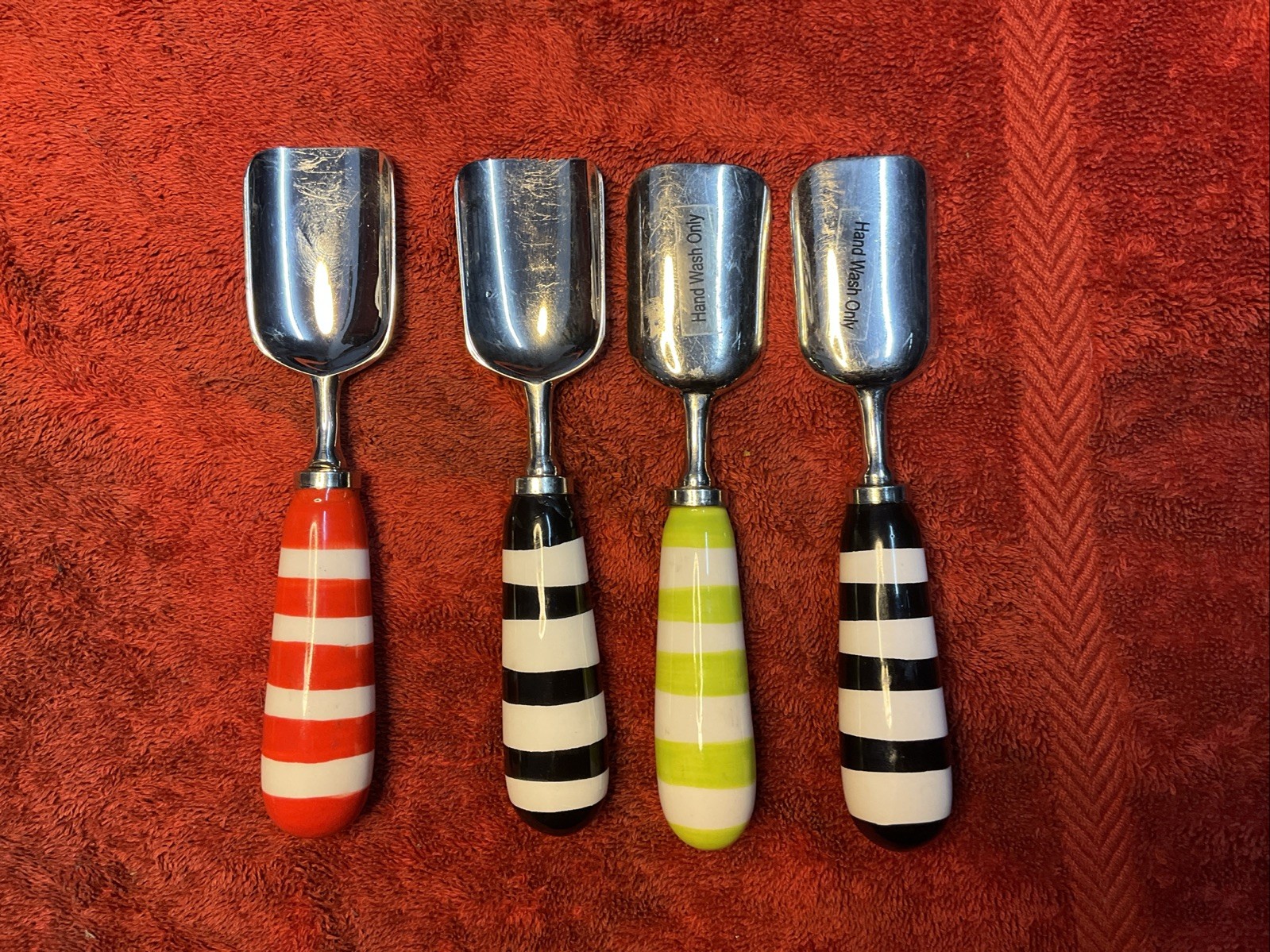 4 Williams-Sonoma Ceramic -Stainless Hand Wash Only 1” X 5” Ice Cream Spoons gallery