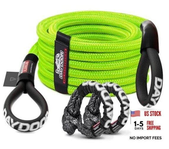Recovery Tow Rope Kit with 2 Soft Shackles, 7/16 Inch x 30 ft 31,200 Lbs gallery