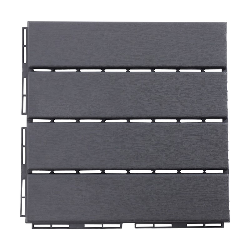 12"x12" Interlocking Deck Tiles, 30 Pack Outdoor Patio Floor Tiles Dark Gray gallery