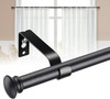 5/8” Curtain Rod Set Adjustable 28–48” Heavy Duty Matte Black Window Rod gallery