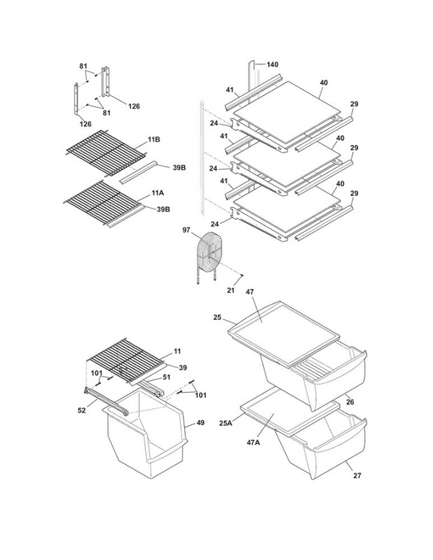 Frigidaire Refrigerator : White Crisper Drawer (240351203 / 240351207) (P4181) gallery