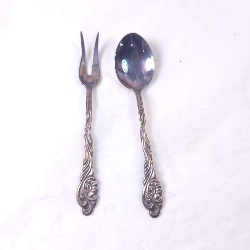 Sweden Silver Tone Fork Spoon Condiments Set Box gallery