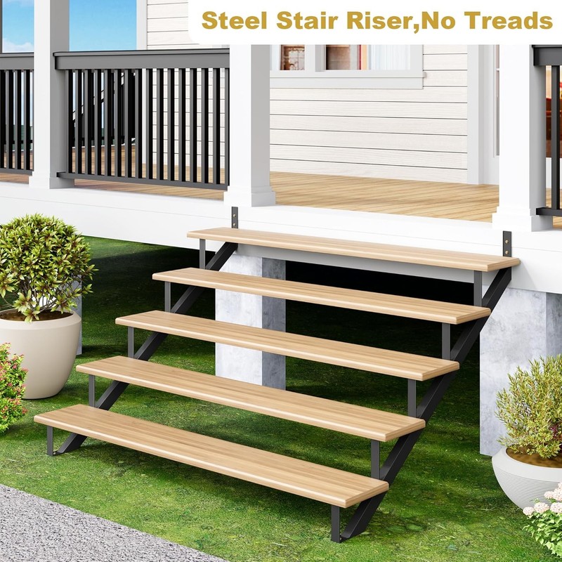 2pcs Steel Stair Riser Step Stair Stringer Metal Stair Step Riser for Outdoor gallery