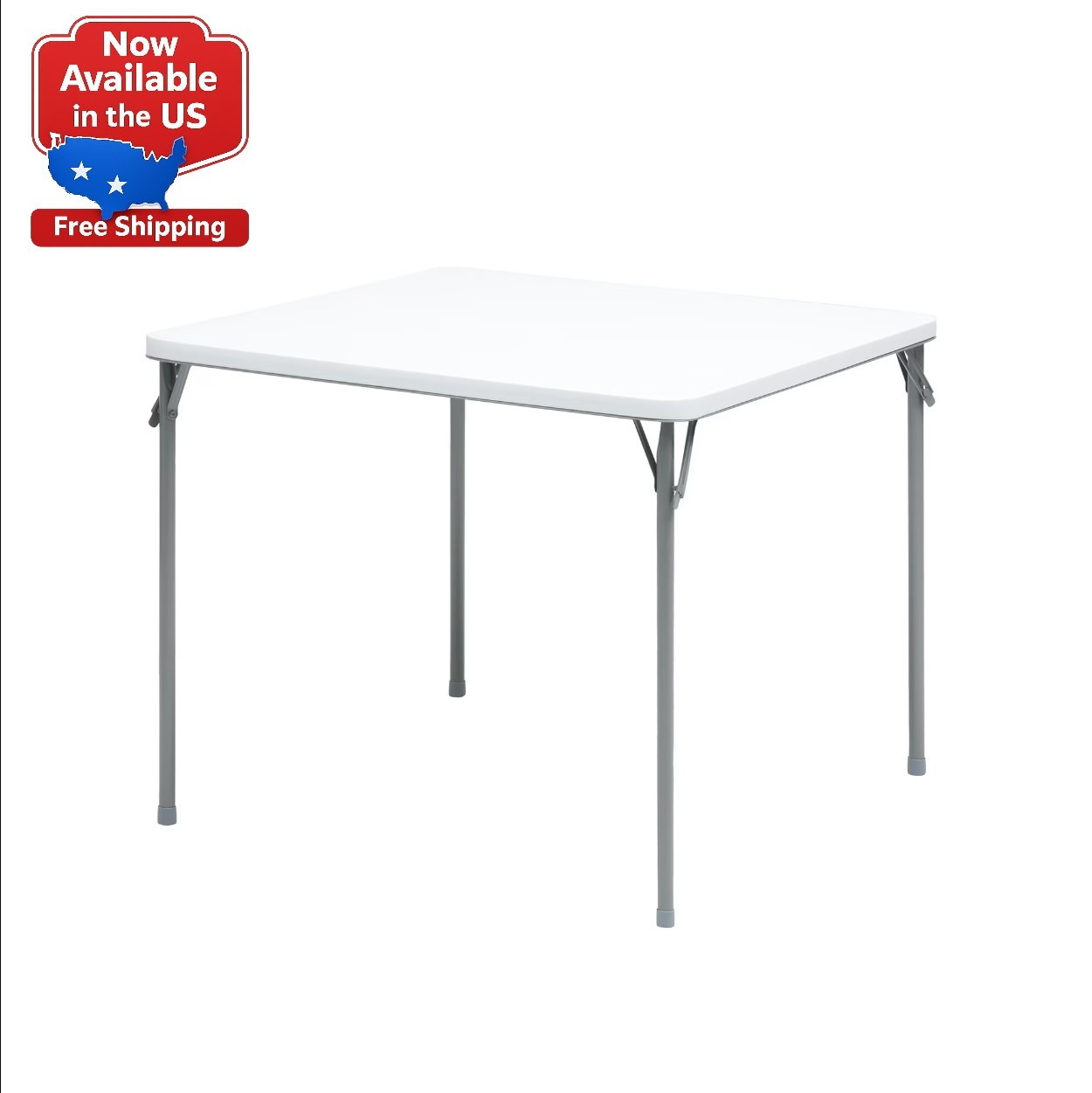 Mainstays 34" Fixed Table Top Folding Legs Card Table, White gallery