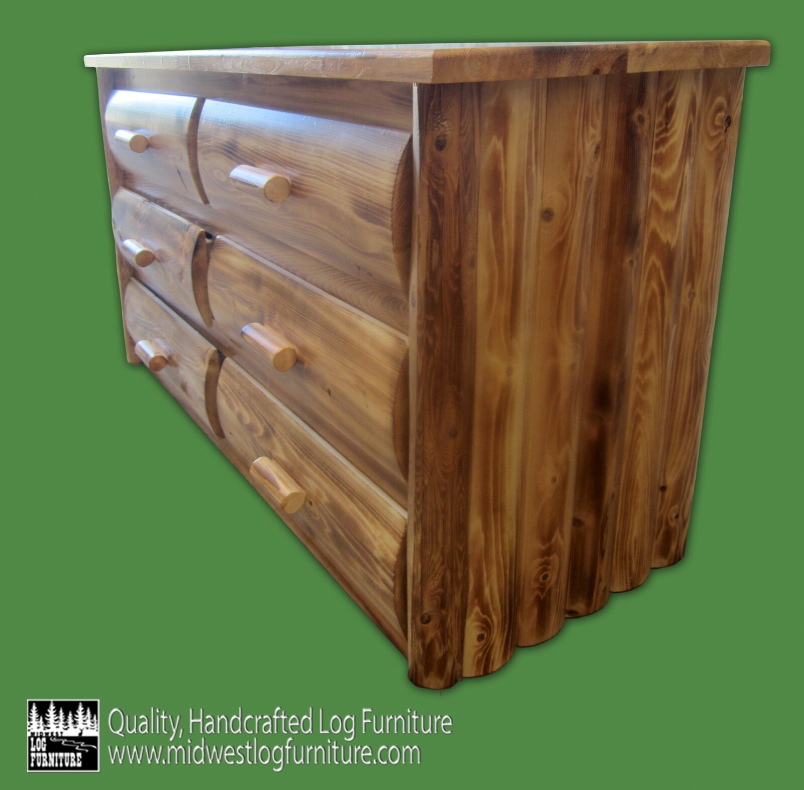 Northern Torched Cedar Log 6 Drawer Dresser-Dovetail/Solid Wood/Free Shipping gallery
