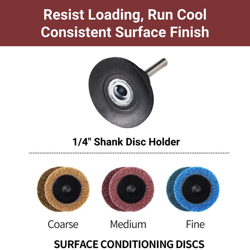 46PCS 2" Roll Lock Surface Conditioning Die Grinder Sanding Discs Set & Holder gallery