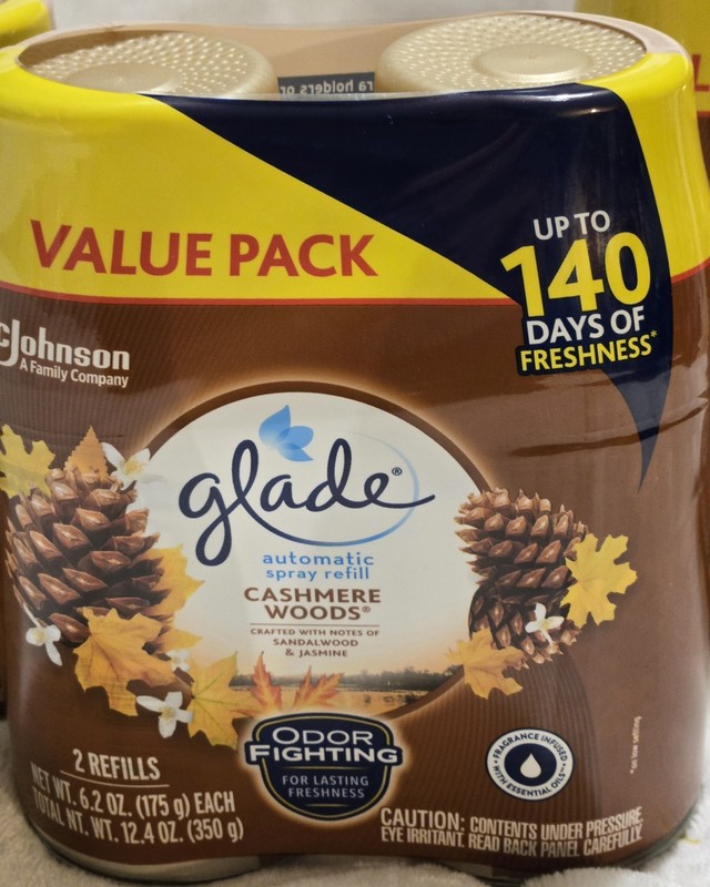 Glade Automatic Spray Refill CASHMERE WOODS 2 Refills 6.2oz Ea 3 pkgs 6pc Total gallery