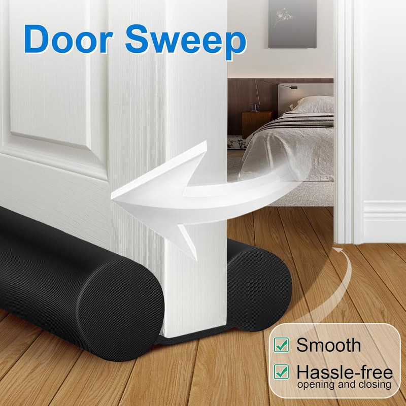 32 Inch Black Door Draft Blocker for Bottom of Interior Door gallery