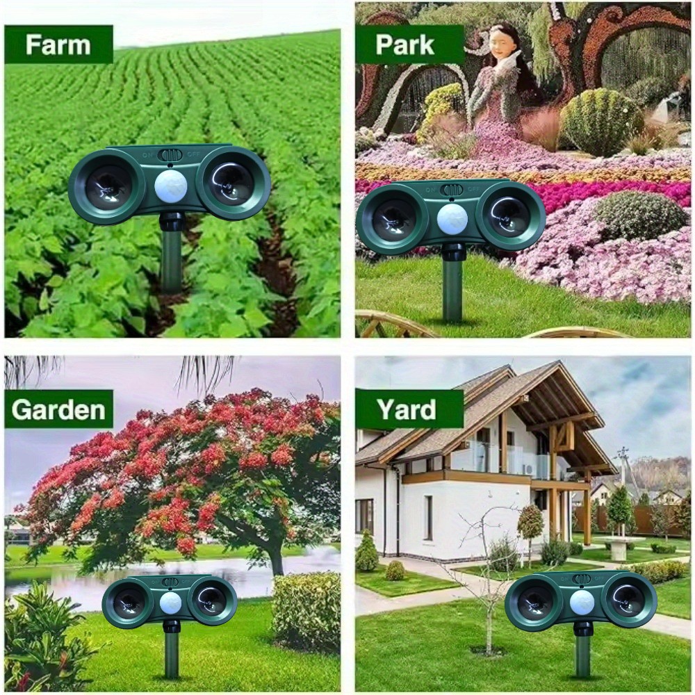 1-Pack Solar Ultrasonic Animal Repellent - IP44 Outdoor Motion Sensor Deterrent gallery
