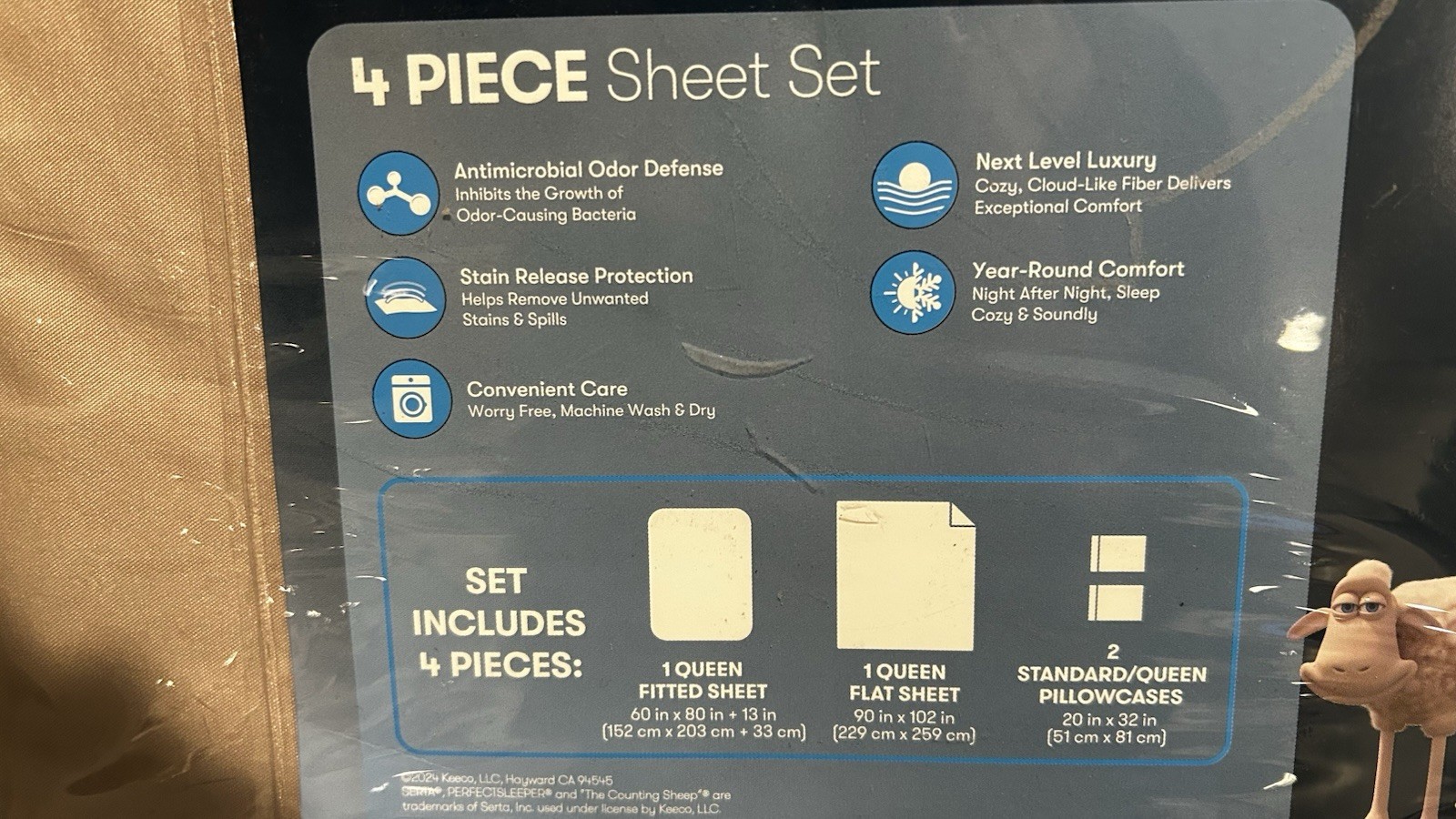 Serta SimplyClean 4 Piece Queen Sheet Set - antimicrobial, stain protection gallery