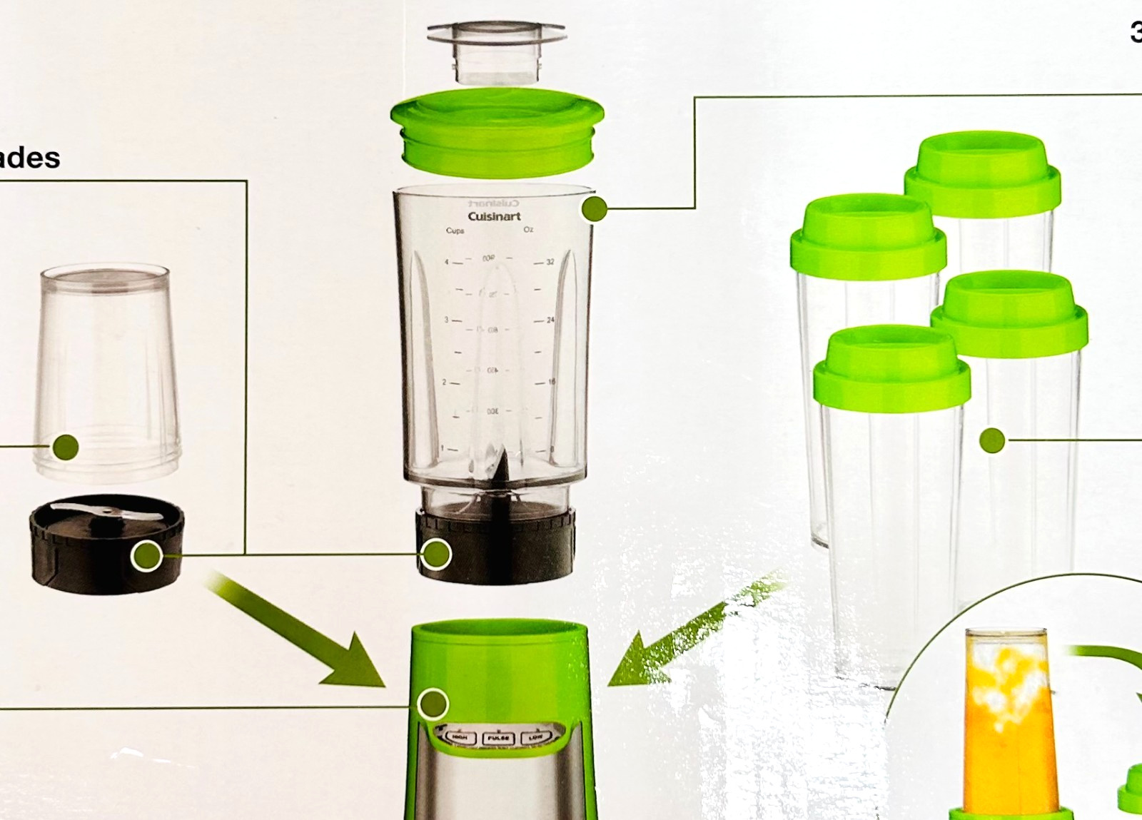 Cuisinart CPB-300 SmartPower Compact Blender Chopper Replacement Parts. Green. gallery
