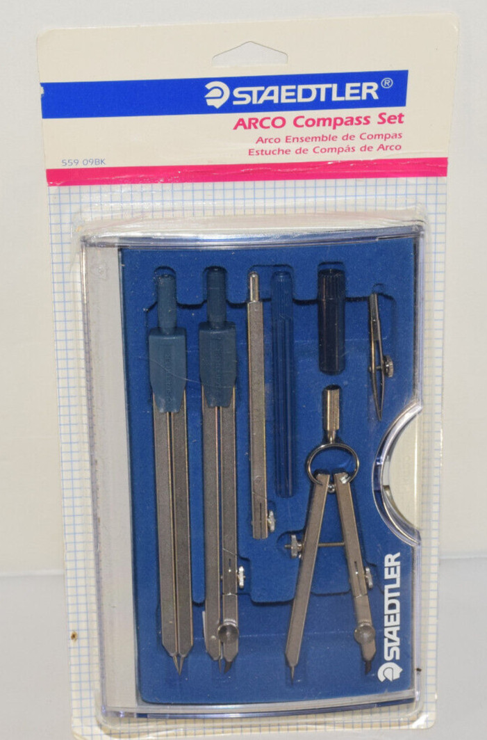 Staedtler Arco Compass Set Metal 7 Piece Kit In Case 559 09BK gallery