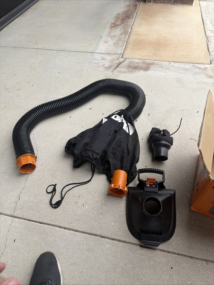 WORX Universal Leaf Blower Collection System with 8 16ft Hose and Mesh Hood