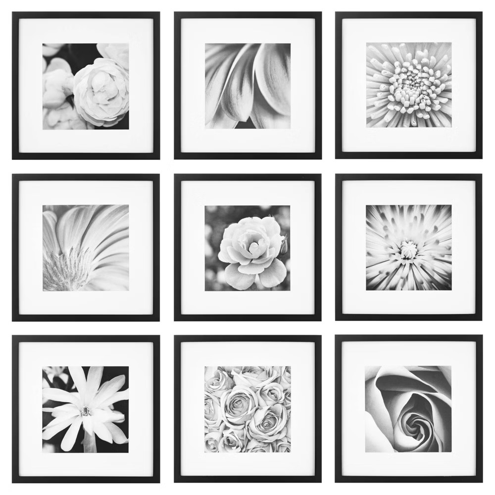 Gallery Perfect (Set of 9) Black Square Photo Frame Gallery Wall Kit gallery