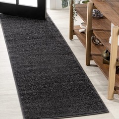 Jonathan Y Haze Solid Low-Pile Black Runner Rug 2X14