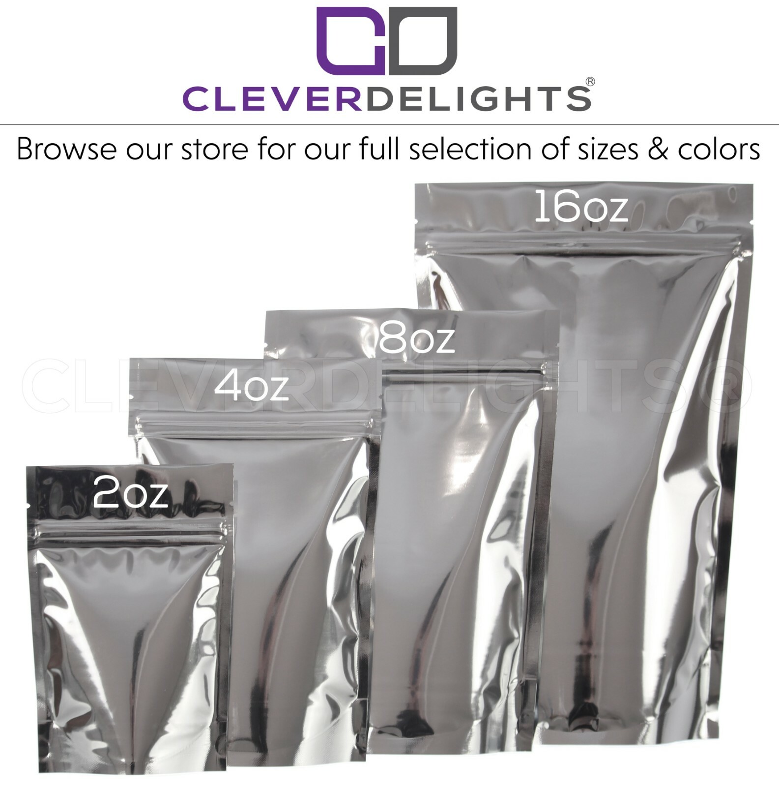 Silver Stand-Up Barrier Pouches - Resealable Bags - Retail Packaging gallery