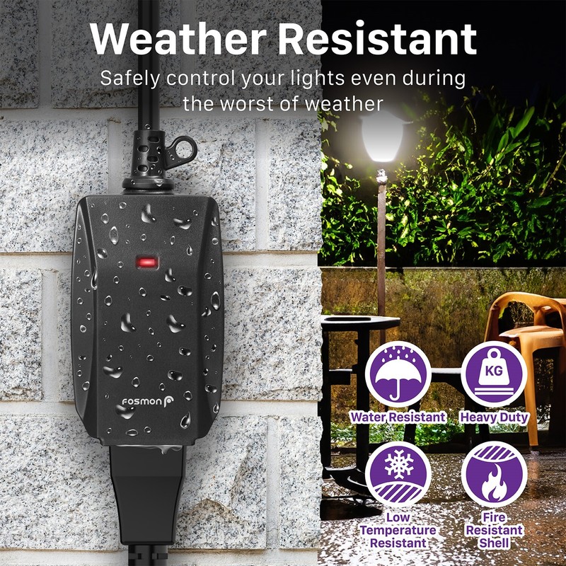Waterproof Outdoor Outlet Power Switch Plug In with 2x Wireless Remote Control gallery