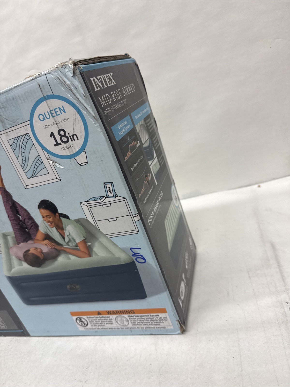 Intex 18" Inflatable Elevated Premium Comfort Airbed with Built-In Pump, King gallery