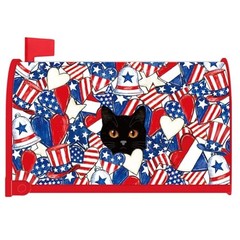 Patriotic Mailbox Covers Magnetic, American 250th Mailbox Cover Decor Black Cat