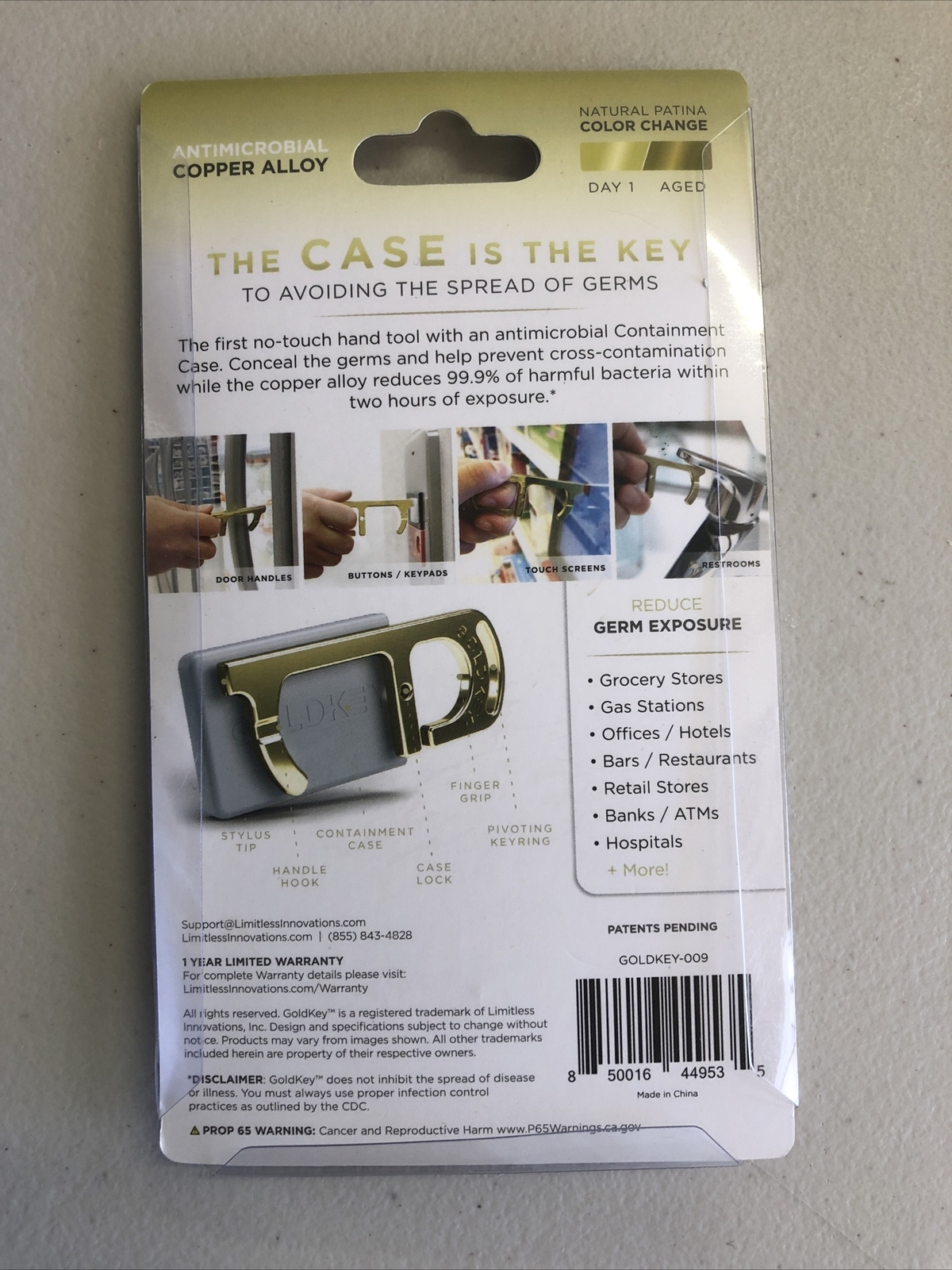 GoldKey Antimicrobial hand Tool and Stylus Avoid Germs By Limitless Innovations gallery